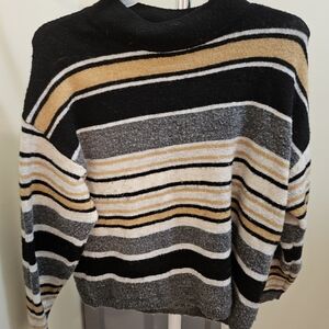 Carol Rose Black, Gray, and Gold Sweater